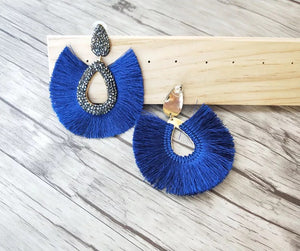 Silk Tassel Rhinestone Bohemia Earrings