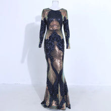 Carregar imagem no visualizador da galeria, Multi Sequinned O Neck Elegant Gown