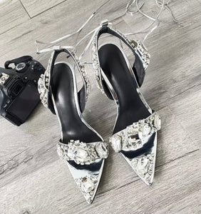 Luxury Lace-up Pointed Toe Sandals