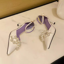 Load image into Gallery viewer, Ankle Strap Pearl Chain Heels