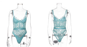 Summer Lace Hollow Out Bodycon Bodysuit