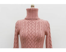 Load image into Gallery viewer, Turtlenek Warm Sweater Knitted Dress