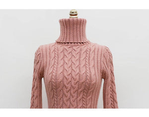 Turtlenek Warm Sweater Knitted Dress