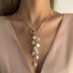 Pearl Chain Tassel Necklace