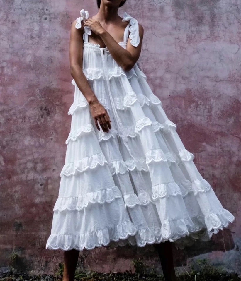 White Ruffles Dress