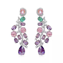 Carica l&#39;immagine nel visualizzatore di Gallery, Purple Crystal Grapes Drop Earings