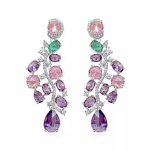 Charger l&#39;image dans la galerie, Purple Crystal Grapes Drop Earings