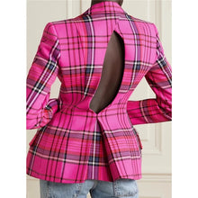Carregar imagem no visualizador da galeria, Notched Plaid Back Jacket