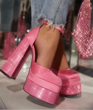 Carregar imagem no visualizador da galeria, Luxury Satin Platform Chunky Shoes