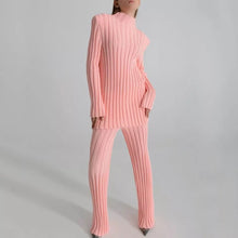 Load image into Gallery viewer, Knitted Solid Sweater Pant Suit
