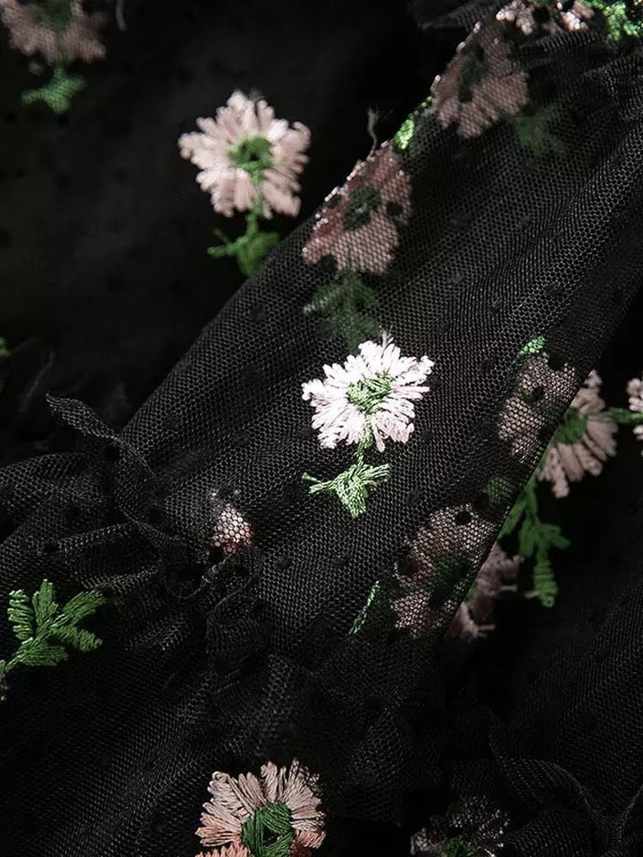 Embroidery Designer Mesh Dress