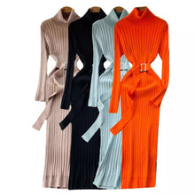 Load image into Gallery viewer, Knitted Bodycon Dress with Belt