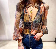 Charger l&#39;image dans la galerie, Vintage Print Blouse