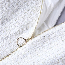 Load image into Gallery viewer, White Tassel Woolen Blazer Dress