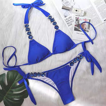 Cargar imagen en el visor de la galería, Big Rhinestone Straps Bikini Set