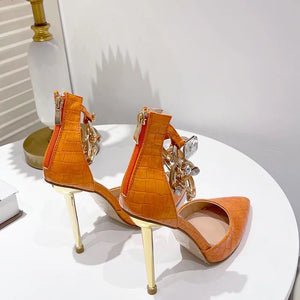 Crystal Chain Metal Sandals