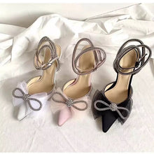Load image into Gallery viewer, Bowknot Luxury Crystal Satin Pumps