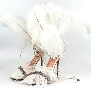 Crystal Tassels Feather Sandals