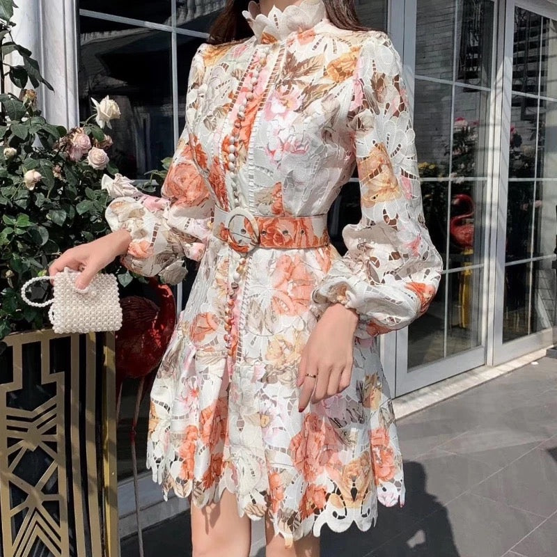 Lace Dress With Belt