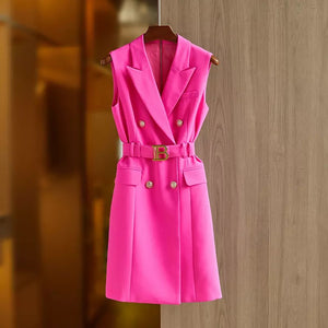 Belted Sleeveless Mini Dress