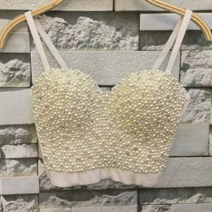 Diamond beading sling Bustier