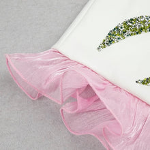 Carregar imagem no visualizador da galeria, Luxury White Sequinned  Mini Dress