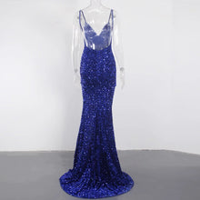 Cargar imagen en el visor de la galería, Sequin Stretch Backless Slit Dress