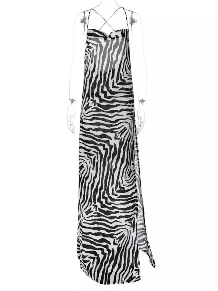 Zebra Print Beach Dress