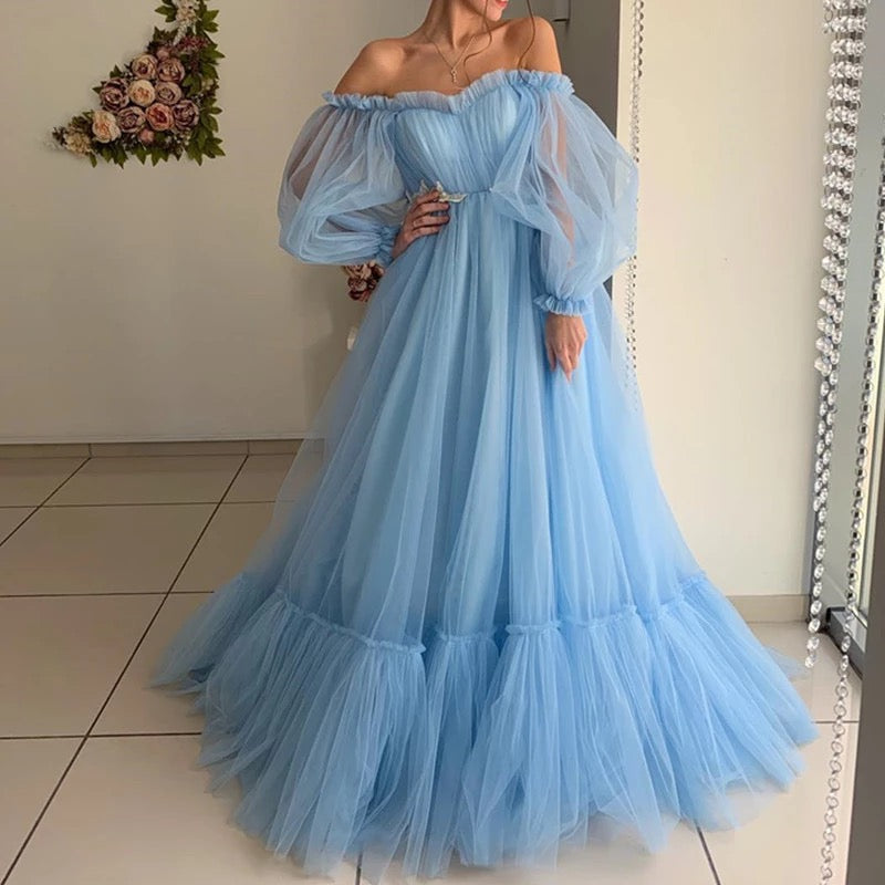 Custom made Blue/Pink Long Evening Gowns / Prom Dress