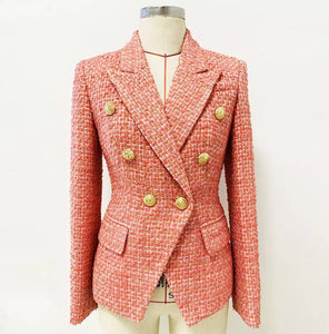 Vintage Plaid Tweed Lapel Jacket
