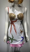 Carregar imagem no visualizador da galeria, Luxury White Sequinned  Mini Dress
