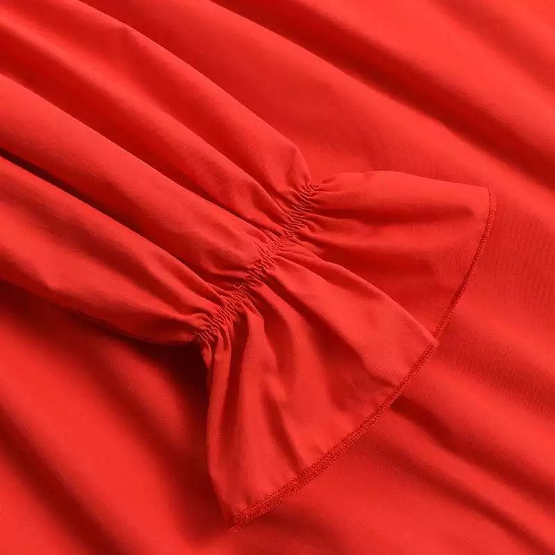 Off Shoulder Pleated Irregular SunDress