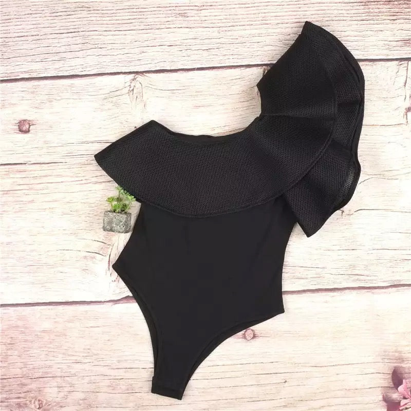 Ruffle Mesh bodysuit
