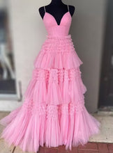 Cargar imagen en el visor de la galería, Glitter Side Slit Tiered Prom Dress