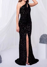 Load image into Gallery viewer, Cut Out Sequins Stretch Mermaid Gown