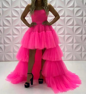 Princess Tiered Tulle Prom  Dress