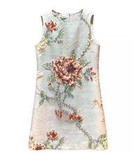 Load image into Gallery viewer, Rose Flower Jacquard A Line Dress