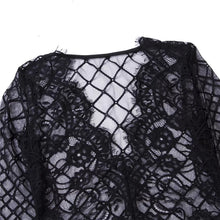 Load image into Gallery viewer, Black Lace Slim Bodysuit Blouse