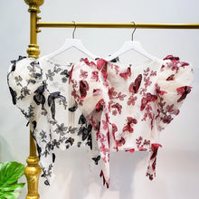Load image into Gallery viewer, Mesh Butterfly Embroidery Top