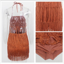 Load image into Gallery viewer, Tassel Fringe Halter Romper