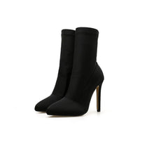 Carregar imagem no visualizador da galeria, Silk Sock Stretch Stiletto Ankle Boots