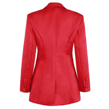 Load image into Gallery viewer, Red Satin Blazer Tops Shorts Set