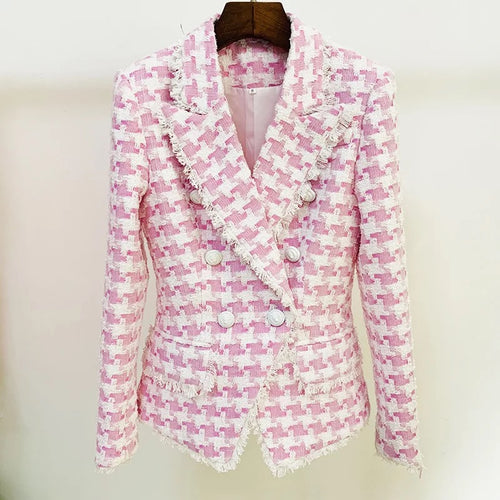 Pink Plaid Blazer