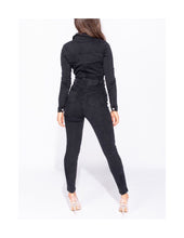 Load image into Gallery viewer, Charcoal Belted Denim Jumpsuit