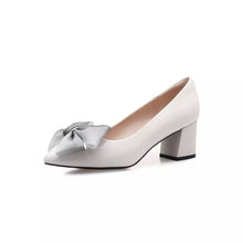 Load image into Gallery viewer, Bow Slipon Block Heels Pumps