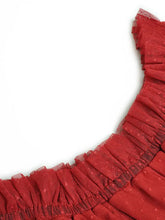 Carica l&#39;immagine nel visualizzatore di Gallery, Mesh O-Neck Flare Ruffles Maxi Dress