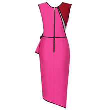 Load image into Gallery viewer, Rose Red MeshInsert Bandage Dress