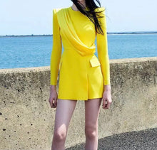 Load image into Gallery viewer, Chiffon Drape Yellow Dress