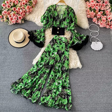 Load image into Gallery viewer, Floral Chiffon Flare Two Piece Set