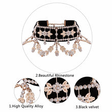 Load image into Gallery viewer, Velvet Crystal Choker Necklace